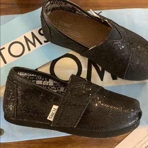 Black Glitters Tiny TOMS